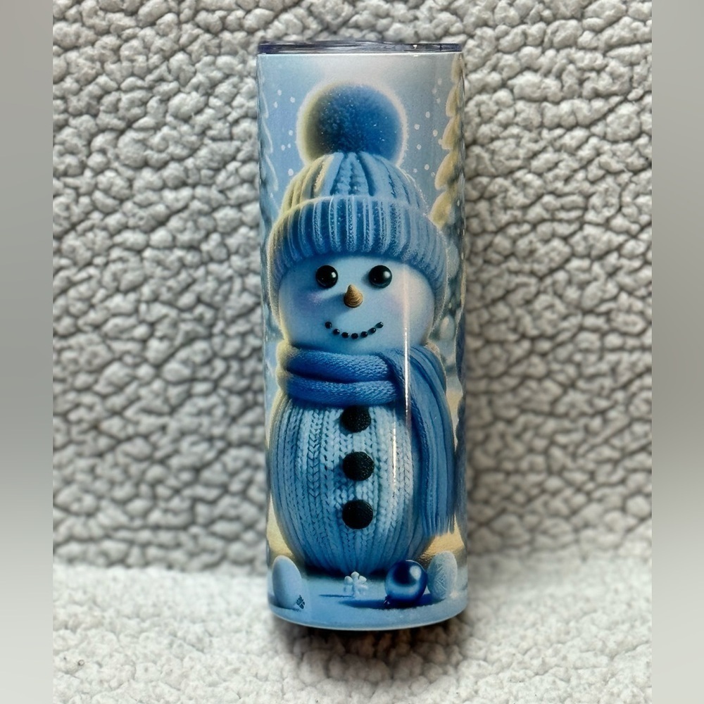 Blue snowman 20 ounce skinny Tumbler